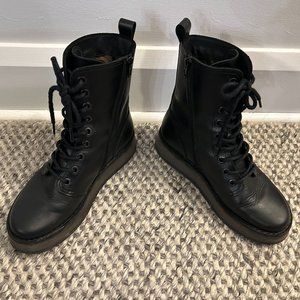 Fly London Rami Black Leather Ankle Boots